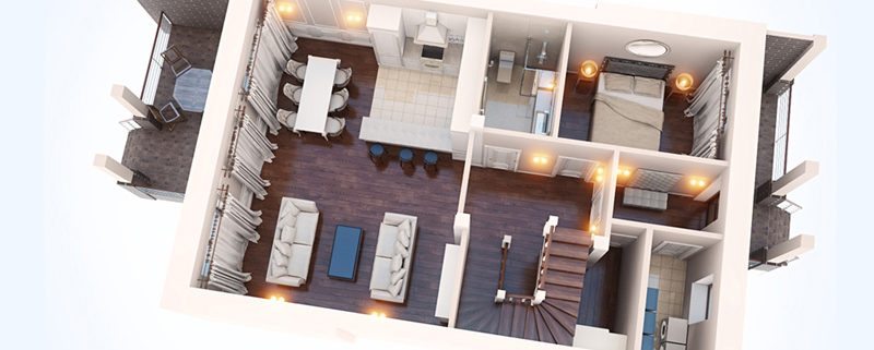 3D floor plan rendering