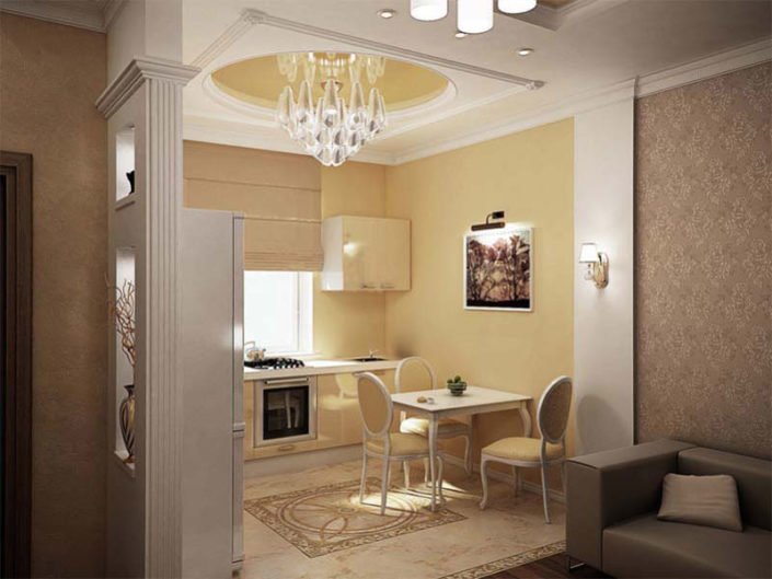 3D visualization of an apartment in a classic style