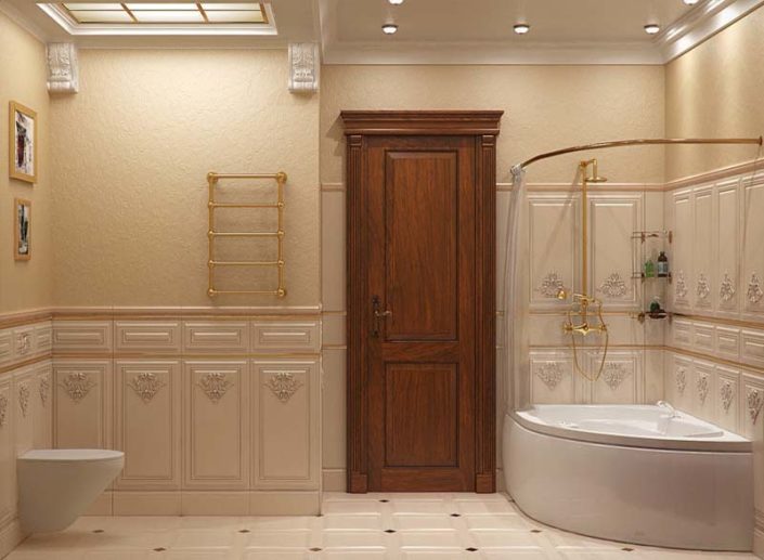3D visualization of interiors of different bathrooms
