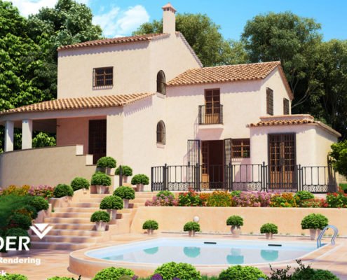3d architectural rendering services. House Exterior Miami