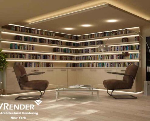 3d architectural rendering services. Library Project Seattle