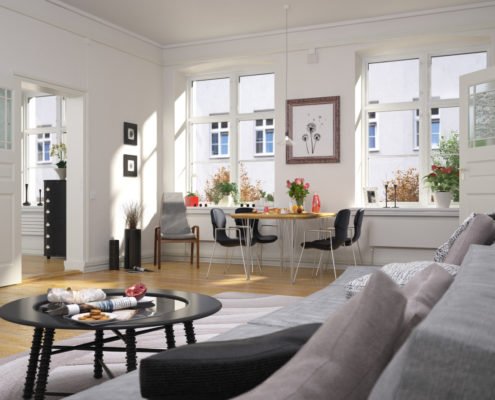 Apartment rendering with 3ds max