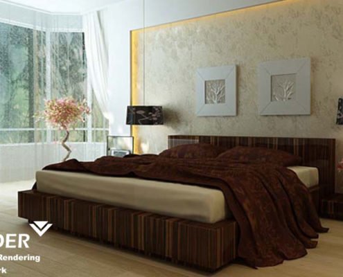 Bedroom Interior 3D Rendering Philadelphia