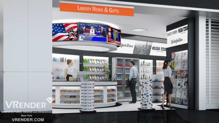 commercial interior 3d rendering New York
