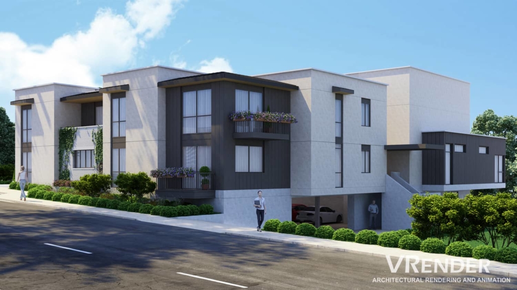 visualize exterior relates to the landscape and surrounding elements