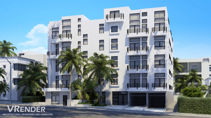 Commercial exterior building rendering service